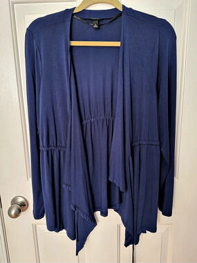 Torrid | Super Soft Cinch-Front Anorak Cardigan | Navy Blue | Size